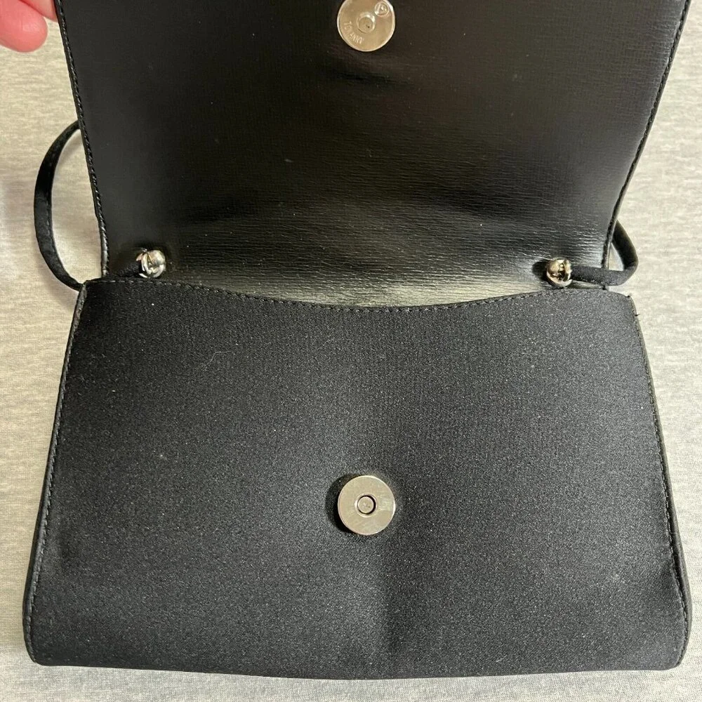 Vintage‎ Givenchy Paris Art Deco Jewel Black Small Evening Bag Clutch Strap Flaw - Picture 3 of 14